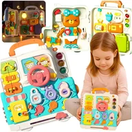 Zabawki sensoryczne - Interaktywna Tablica Miś Edukacyjna Manipulacyjna Sensoryczna Rozkładana - miniaturka - grafika 1