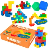 Klocki - KLOCKI MAGNETYCZNE KOSTKI 3D Kostrukcyjnen Sześciany Mocne Magnesy Bloczki Bloki Budowlane Zestaw 60 el piksele pixele - miniaturka - grafika 1