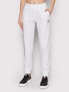 Spodnie sportowe damskie - EA7 Emporio Armani Spodnie dresowe 8NTP85 TJCQZ 0102 Biały Regular Fit - miniaturka - grafika 1