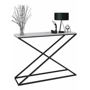 Nowoczesna konsola czarny + beton H6-B04 - Toaletki - miniaturka - grafika 1