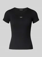 Koszulki i topy damskie - T-shirt z wyhaftowanym logo - miniaturka - grafika 1