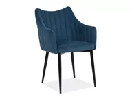 Krzesła - Krzesło tapicerowane MONTE SZTRUKS granatowe - miniaturka - grafika 1