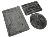 Dywaniki łazienkowe - Dywanik łazienkowy 3-częściowy ALOR Euromat puszysty ciemny szary - miniaturka - grafika 1