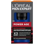 Kremy do twarzy - L'Oréal Men Expert Krem nawilżający przeciw zmarszczkom, przeciw starzeniu się skóry dla mężczyzn, krem z kwasem hialuronowym, nadaje się do zmęczonej i matowej skóry, Power Age, 1 x 50 ml - miniaturka - grafika 1