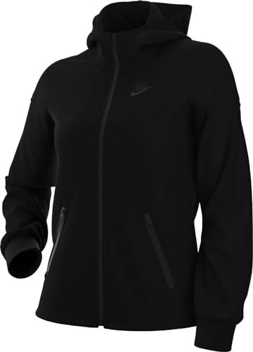 Nike FB8338-010 W NSW TCH FLC WR FZ HDY Długi sweter damski czarny/czarny rozmiar XS-T
