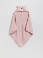 Buciki dla niemowląt - Reserved - Bawełniany ręcznik z kapturem - brudny róż - miniaturka - grafika 1