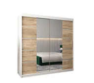 Szafy - Szafa przesuwna Garderoba VERONA 4 200 gł. 62 biały/sonoma - miniaturka - grafika 1