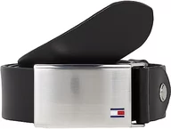 Paski - Tommy Hilfiger Pasek męski Th Plaque Belt 3.5 Adj skórzany, Czarny (czarny), 105 - miniaturka - grafika 1