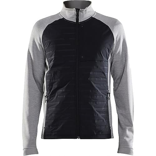 Craft ADV Unify Hybrid Jacket męska kurtka przejściowa 3XL, szary melanż/czarny, lekka kurtka z funkcjonalnego materiału, z 2 kieszeniami i 1 kieszenią na piersi, lekka kurtka męska