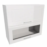 Szafki kuchenne - Szafka Wisząca Alto 2 Fronty Uchylne 1 Witryna 1 Front 80X72 Cm Mdf Biały Połysk - miniaturka - grafika 1