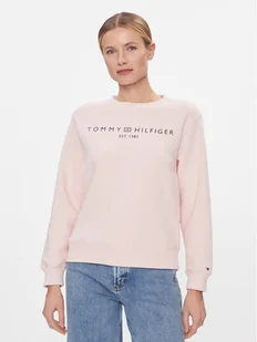 Tommy Hilfiger Bluza Logo WW0WW39791 Różowy Regular Fit - Bluzy damskie - miniaturka - grafika 1