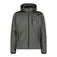 Kurtki męskie - CMP męska kurtka Softshell melanżowa z odpinanym kapturem, khaki Mel, 46 - miniaturka - grafika 1