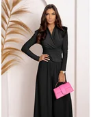 Komplety damskie - Stylowy komplet z szerokimi spodniami ARIGA - czarny - miniaturka - grafika 1