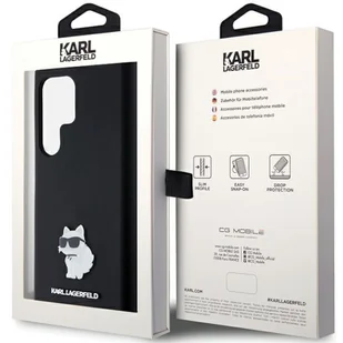 Karl Lagerfeld KLHCS23LSMHCNPK S23 Ultra S918 czarny/black hardcase Silicone Choupette Metal Pin - Etui i futerały do telefonów - miniaturka - grafika 8