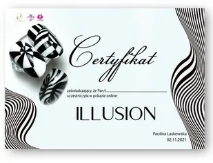 Certyfikat ze szkolenia online Illusion by Paulina Laskowska Wersja Drukowana - Pozostałe akcesoria kosmetyczne - miniaturka - grafika 1
