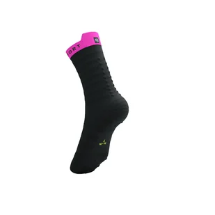 COMPRESSPORT Skarpetki do biegania PRORACING SOCKS V4 ULTRALIGHT RUN HIGH black/safe yellow/neo pink - Skarpetki sportowe męskie - miniaturka - grafika 7