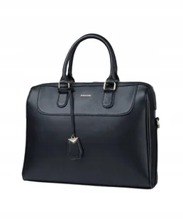 PUCCINI Torba Na Laptopa Damska Czarna z Ozdobnym Brelokiem BAXP00261-1 - Torby na laptopy - miniaturka - grafika 1