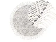 Dywany - Okrągły dywan wełniany ⌀ 140 cm szary ze złamaną bielą BULDAN - miniaturka - grafika 1