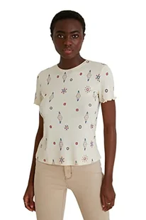 Desigual T-shirt damski Ts_giupessa, biały, XL - Koszulki i topy damskie - miniaturka - grafika 1