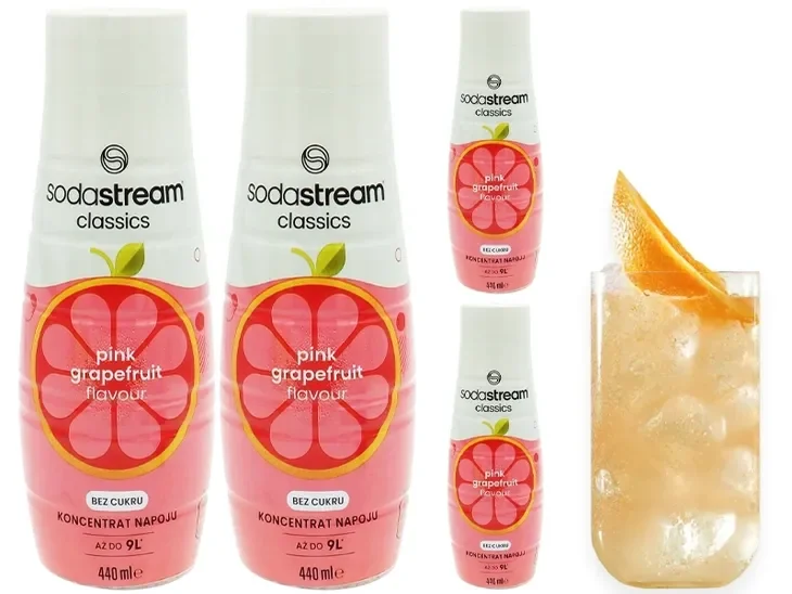 4x Syrop Sodastream Koncentrat Grapefruit Do Saturatora 9l Napoju Z 440ml