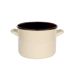 Emalia Silesia Rybnik GARNEK PROSTY 4,4L ŚR.20CM WYS.15CM KREM/CIEMNY ŚRODEK - Garnki - miniaturka - grafika 1