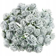 Zabawki kreatywne - KWIATY papierowe RÓŻYCZKI otwarte srebrnoszare 25mm 50szt - miniaturka - grafika 1