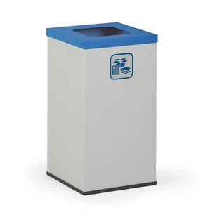 Kosz do segregacji śmieci ze stojakiem na worki 60 l, szary/niebieski - Kosze biurowe - miniaturka - grafika 1