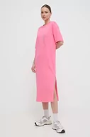 Sukienki - Armani Exchange sukienka kolor czerwony midi prosta - miniaturka - grafika 1