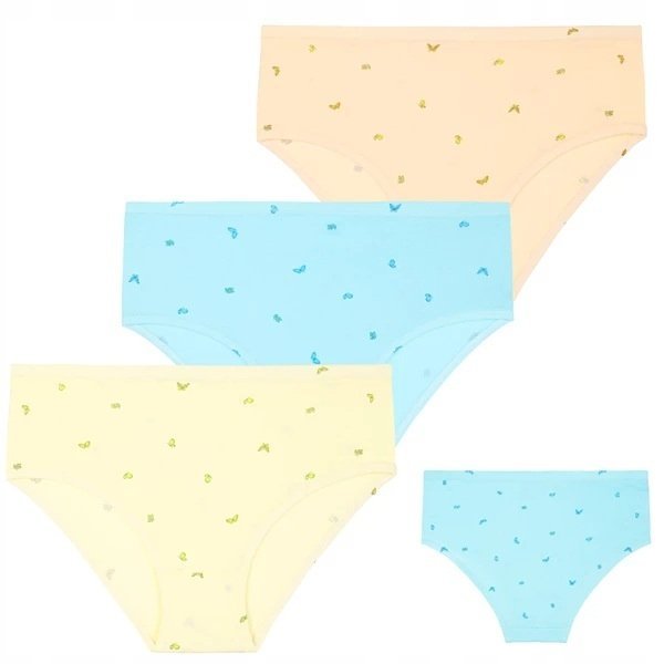 3X MAJTKI DAMSKIE FIGI BIKINI BAWEŁNIANE W KWIATY WYGODNE UROCZE MORAJ 3XL