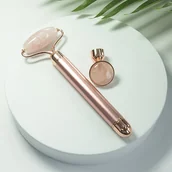 Masażery - Roller do masowania twarzy z wibracjami różowy kwarc Yeye - miniaturka - grafika 1