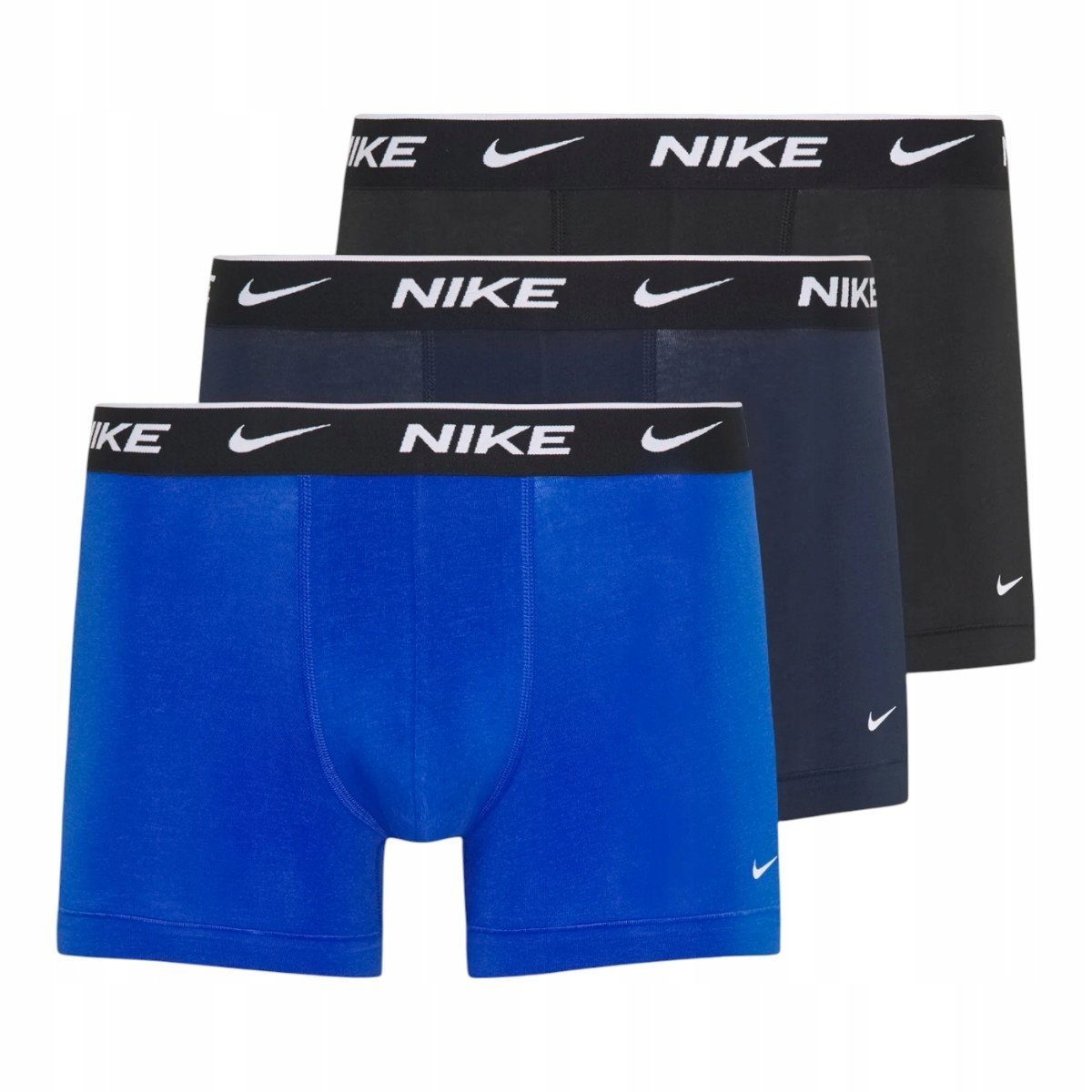 NIKE BOKSERKI MĘSKIE MAJTKI TRUNK 3PK GRANATOWE/NIEBIESKIE/CZARNE r.L