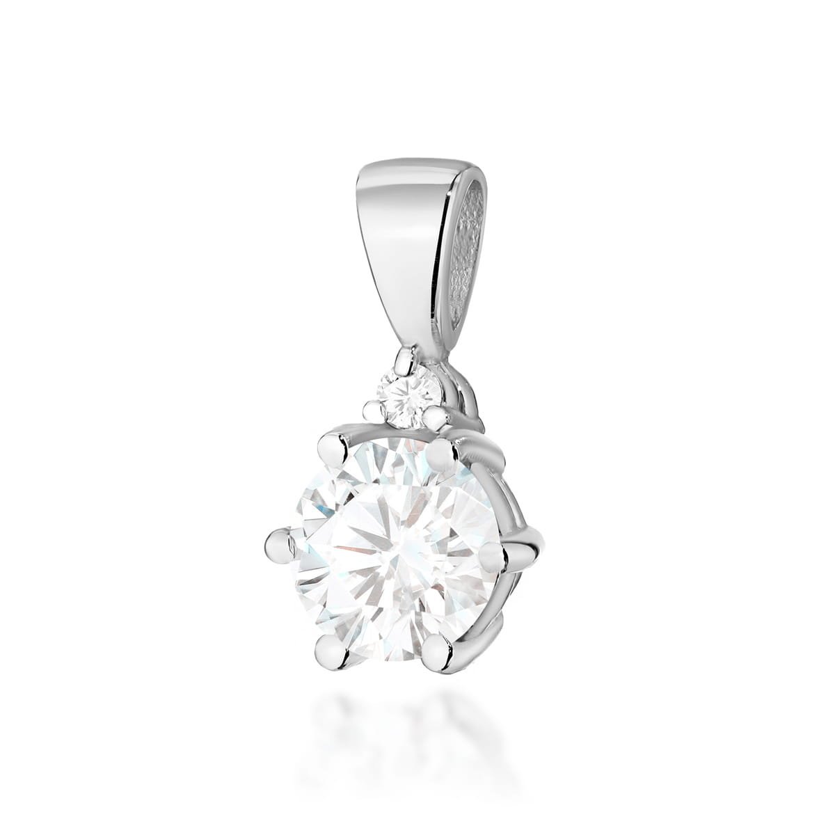 Złota zawieszka / wisiorek Biały Szafir 0,60ct białe złoto pr. 585
