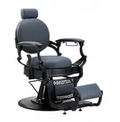 Fotele fryzjerskie - Gabbiano Fotel barberski Niccolo grafitowy bezguzikowy - miniaturka - grafika 1