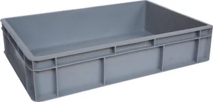 Artech Pojemnik transportowy EURO 130 ścianki i dno pełne, wym. 600 x 400 x 130 mm, bez uchwytu szary - Pojemniki przemysłowe - miniaturka - grafika 1