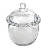 Cukiernice - Cukiernica szklana Love serduszka 9,5 x 9,5 x 12 cm - miniaturka - grafika 1