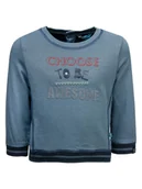 Bluzy dla chłopców - Chłopięca bluza nierozpinana z nadrukiem niebieska Lief r.80 - miniaturka - grafika 1