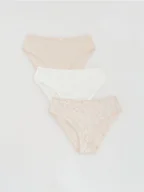 Majtki damskie - Reserved - Bawełniane majtki figi 3 pack - kremowy - miniaturka - grafika 1
