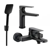 Baterie umywalkowe - Mexen Lynx R62 zestaw wannowy, czarny - miniaturka - grafika 1