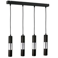 Lampy sufitowe - KET LAMPA wisząca KET1260 metalowa OPRAWA tuby ZWIS na listwie czarny srebrny KET1260 - miniaturka - grafika 1