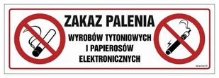 Zakaz palenia wyrobów tytoniowych i papierosów elektronicznych - PŁYTA PCV 300X100 LIBRES POLSKA SP - Akcesoria BHP - miniaturka - grafika 1