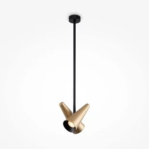 Podwójna lampa wisząca Giro MOD095PL-02BS stożki mosiądz - Lampy sufitowe - miniaturka - grafika 1