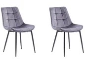 Krzesła - Beliani Zestaw 2 krzeseł do jadalni welurowy szary MELROSE - miniaturka - grafika 1