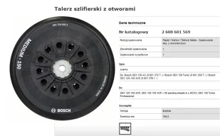 Bosch Dysk szlifierski BOSCH gex150 150 mm średni - Inne urządzenia pomiarowe - miniaturka - grafika 1