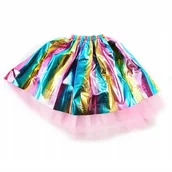 Sukienki i spódniczki dla dziewczynek - Kolorowa Spódniczka 30Cm Tęczowy Jednorożec - miniaturka - grafika 1