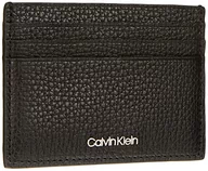 Portfele - CALVIN KLEIN Męski minimalistyczny uchwyt na kartę 6CC dwustronny portfel, czarny Ck, jeden rozmiar - miniaturka - grafika 1