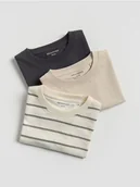 Bluzki dla niemowląt - Reserved - Bawełniany t-shirt 3 pack - złamana biel - miniaturka - grafika 1