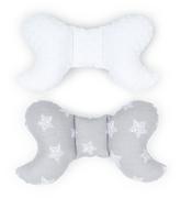 Kołdry i poduszki dla dzieci - MAMO-TATO Poduszka antywstrząsowa motylek Gwiazdy bąbelkowe białe duże / biały - miniaturka - grafika 1