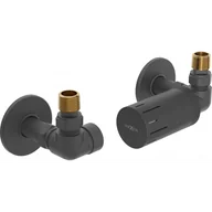 Zawory i kraniki - Mexen G05 zestaw termostatyczny osiowy z maskownicą R, antracyt - W903-958-904-66 - miniaturka - grafika 1