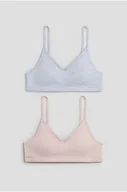 Majtki dla dzieci - H & M - Krótki usztywniany top 2-pak - Różowy - H&M - miniaturka - grafika 1
