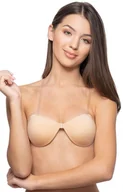 Biustonosze - Biustonosz samonośny z ramiączkami do odkrytych pleców cielisty, Kolor beżowy, Rozmiar A - Intymna - miniaturka - grafika 1